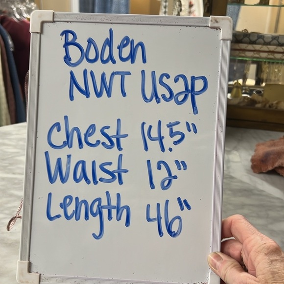 Boden NWT Ruched Jersey Midi Dress in Black and Ivory Tulip Vine Size US2P - Picture 9 of 15